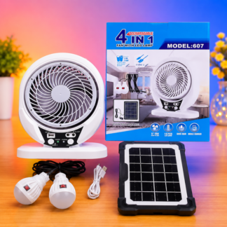 4-in-1 Solar Rechargeable Fan (Model 607)