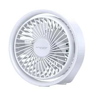 Vyvylabs D04 White Portable Desktop Fan with LED light #VKD04-WH (6.5W, 1800mAh)